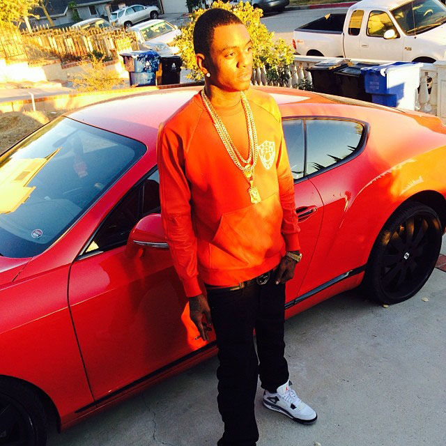 Soulja Boy wearing Air Jordan 4 IV Retro Cement