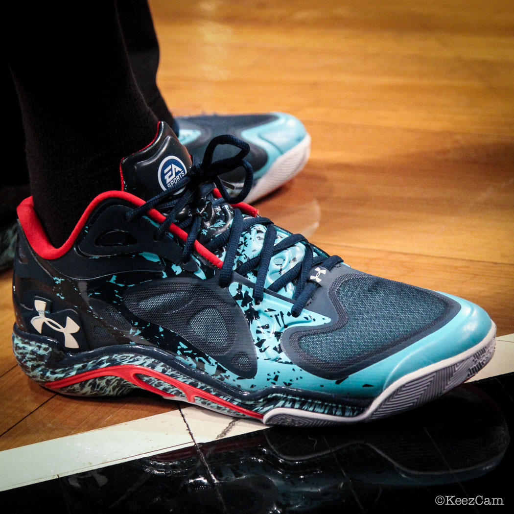 Corey Brewer wearing EA Sports x Under Armour Anatomix Spawn Low