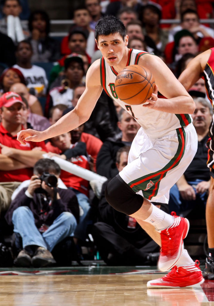 Ersan Ilyasova wearing adidas Crazy Fast Red White