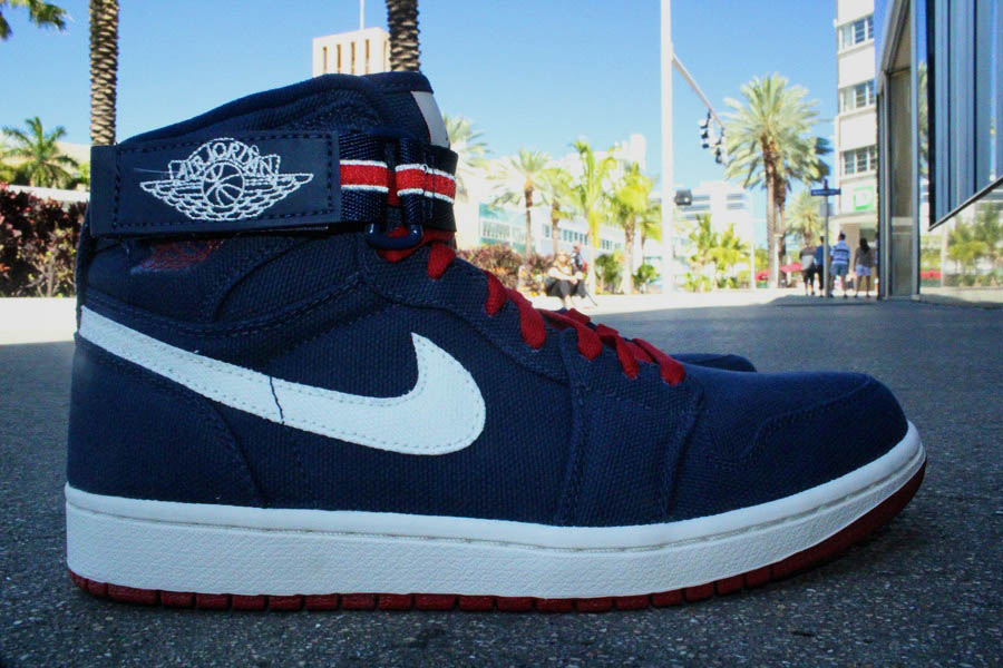 Air Jordan 1 Hi Strap Premium Midnight Navy Red Sail 342132-461 (1)