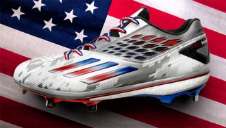 baseball cleats red white and blue