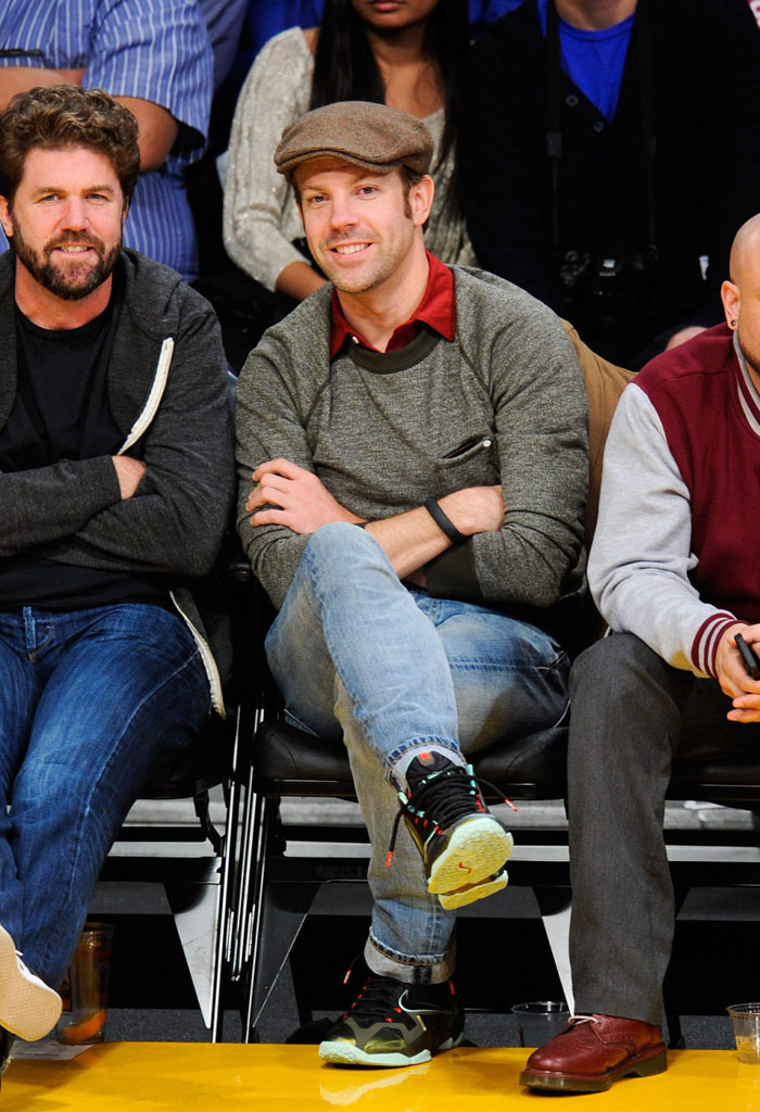 Jason Sudeikis wearing Nike LeBron 11 King's Pride