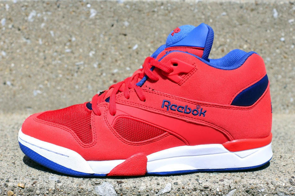 white and red reebok pumps