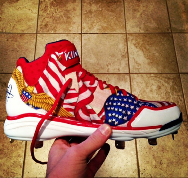 Shane Victorino's Nike Air Huarache 2KFresh Boston Strong custom by CaseyCustoms