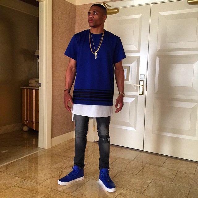 russell westbrook blue shoes