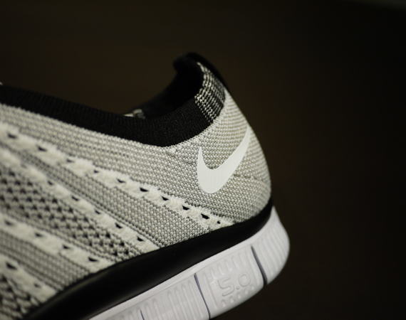 Nike Free Flyknit HTM SP in White Light Charcoal Black 5.0