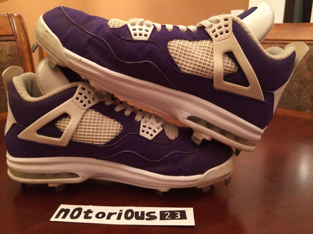 purple jordan 1 cleats