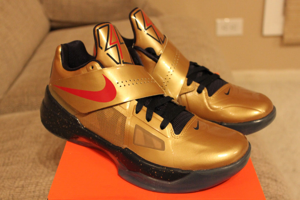 gold kd shoes