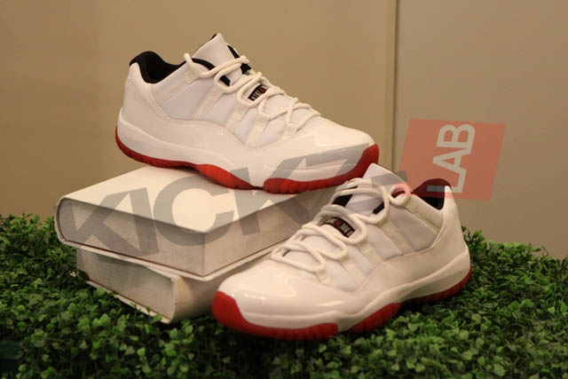 Air Jordan 11 XI Low Retro Shoes White Black Varsity Red 306008-111 (5)