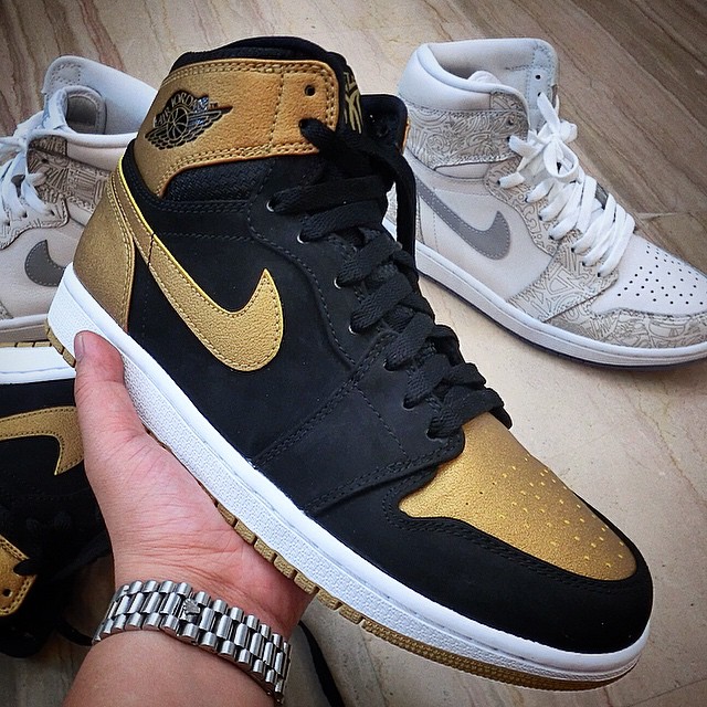 black and gold melo jordan 1