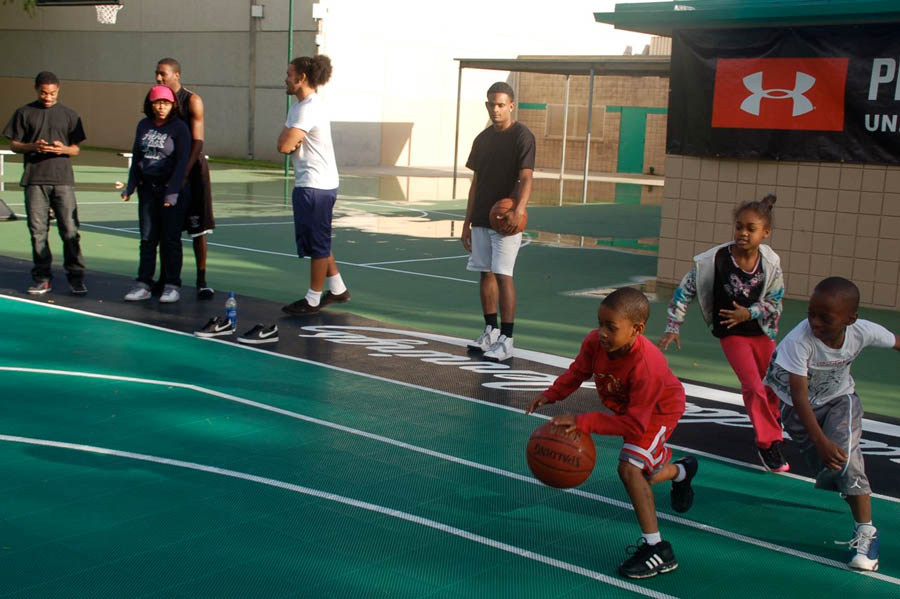 Kids Enjoying Brandon Jennings' Refurbished Rowley Park Basketball Court