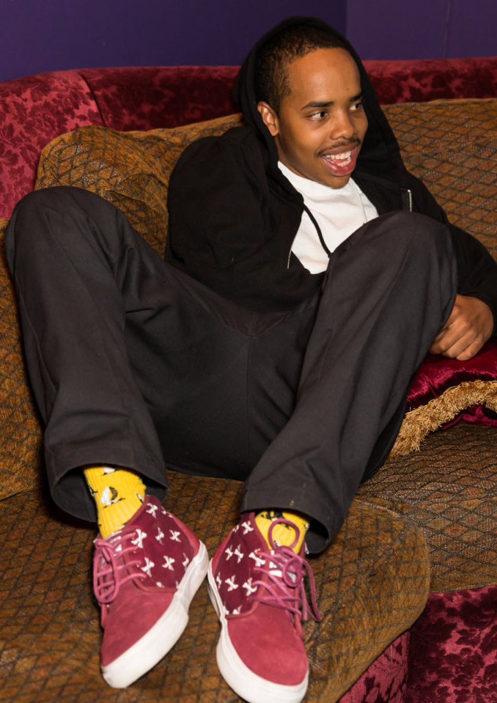 Earl Sweatshirt wearing WTAPS x Vans Chukka 59 Burgundy Bones