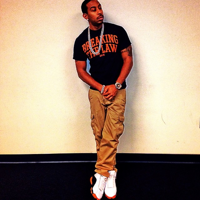 Ludacris wearing Air Jordan XIII 13 Retro Low Ceramic