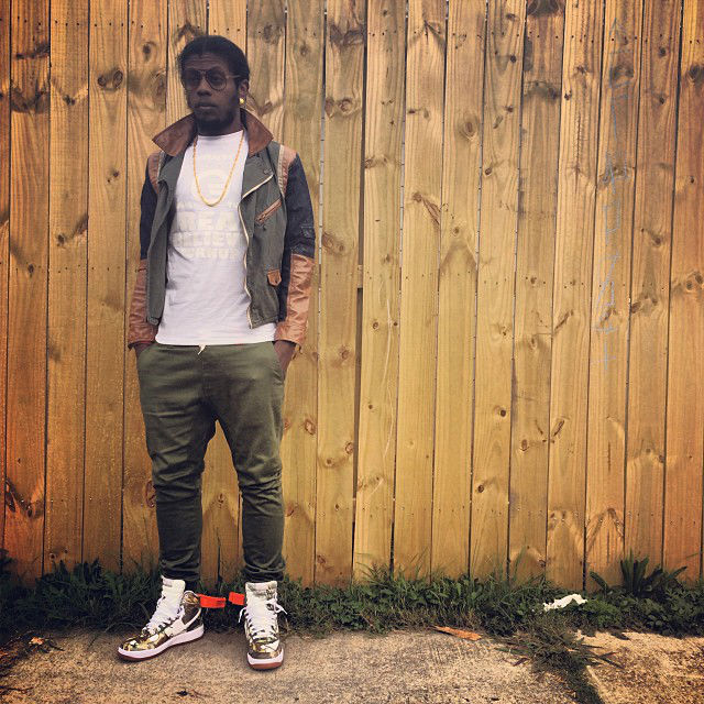 Trinidad James wearing Nike Air Force 1 High Gold