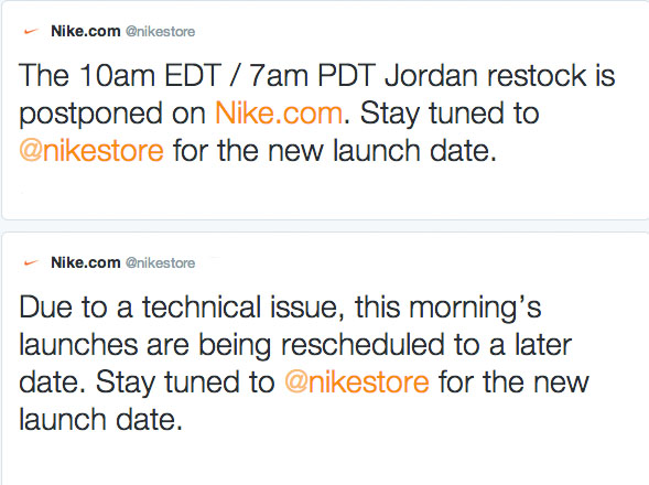 NikeStore Jordan Restock Postponed