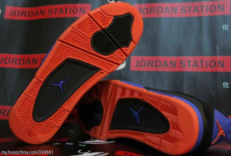 Air Jordan 4 IV Cavs Knicks Shoes Black Orange Blaze Old Royal 308497-027 (8)