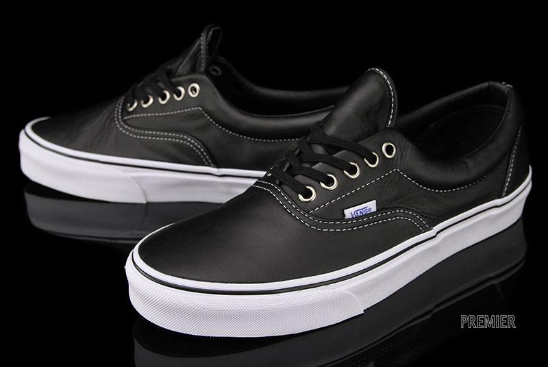 black leather look vans