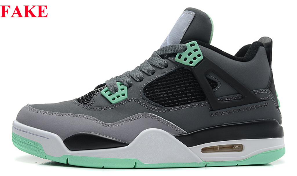 air jordan 4 green glow real vs fake