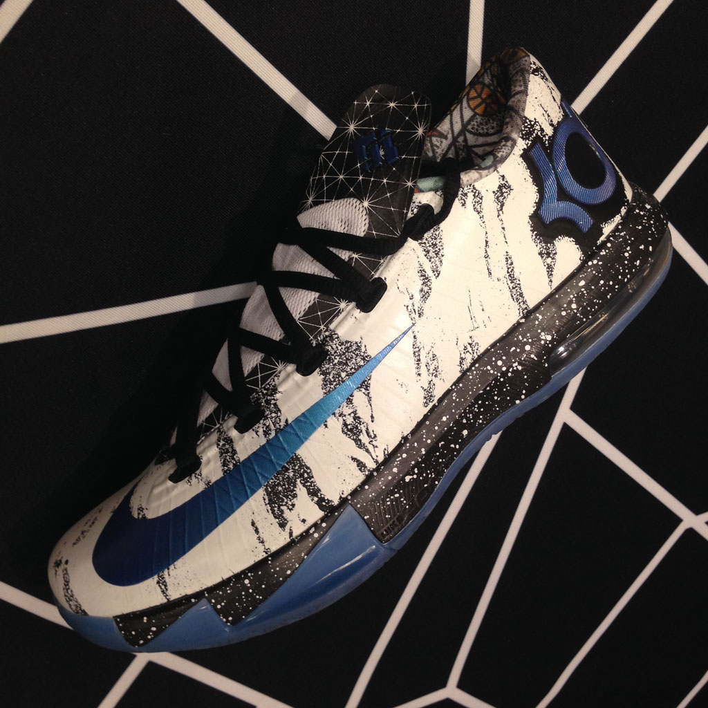 NIKEiD KD 6 Gumbo League White/Black-Blue