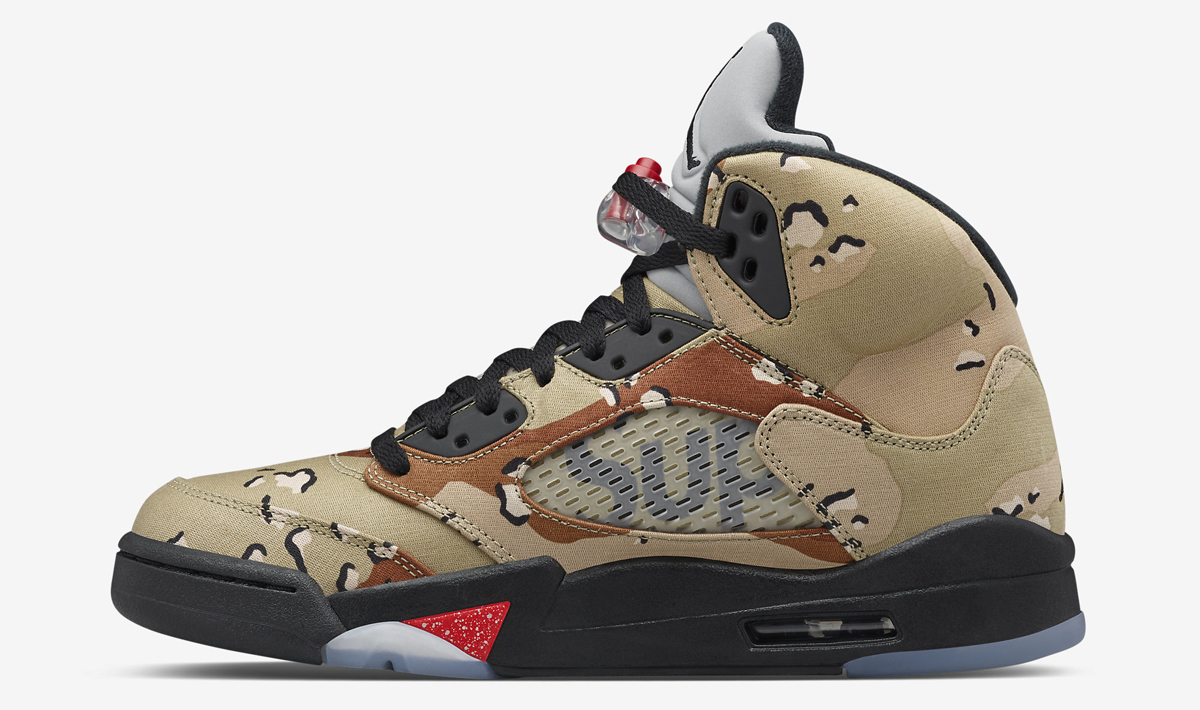 camo supreme jordan 5