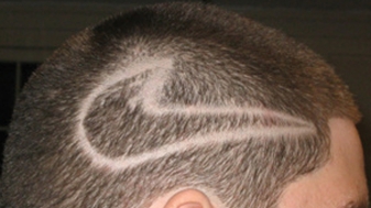 nike swoosh in hair