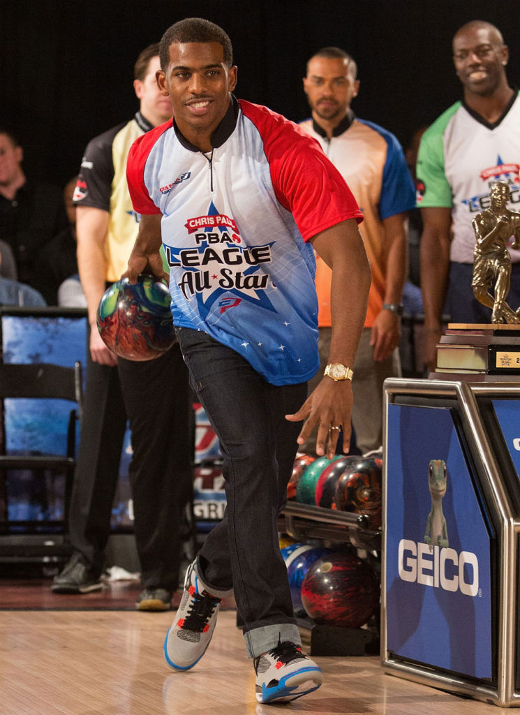 Chris Paul Wears Air Jordan IV 4 Grey Blue Red Pop Art (3)