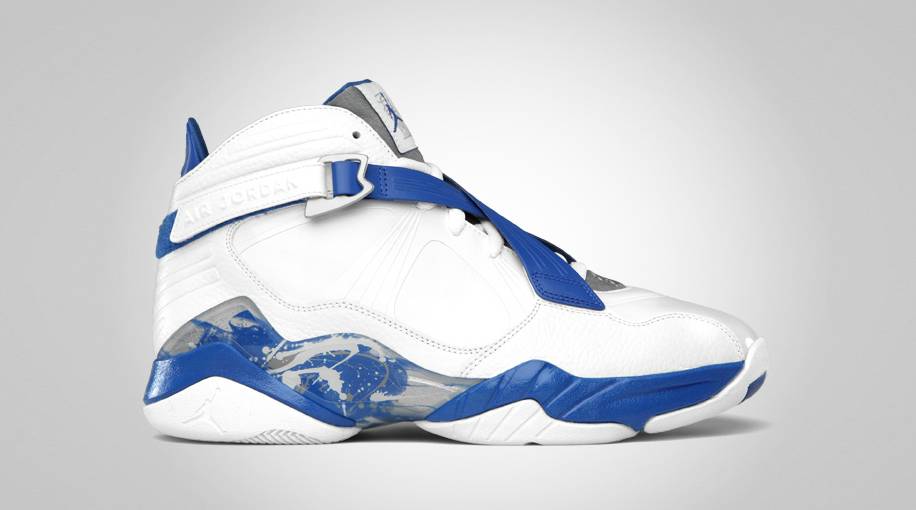 white and blue 8s