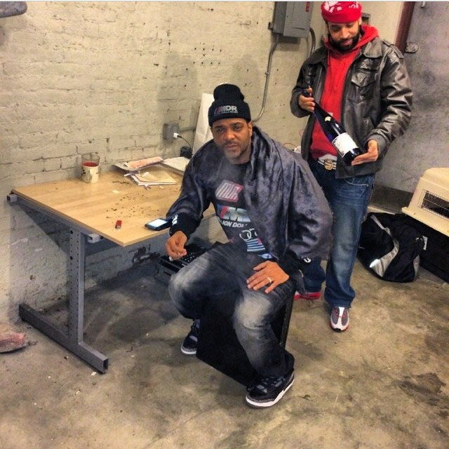 Jim Jones wearing Air Jordan 3 Black Cement