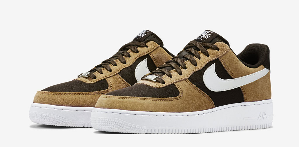 brown and tan air force ones