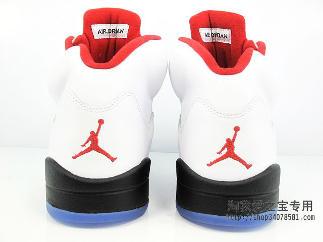 Air Jordan V - White - Fire Red - Black