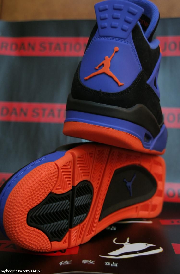 Air Jordan Retro 4 - Black/Orange Blaze-Old Royal | Complex