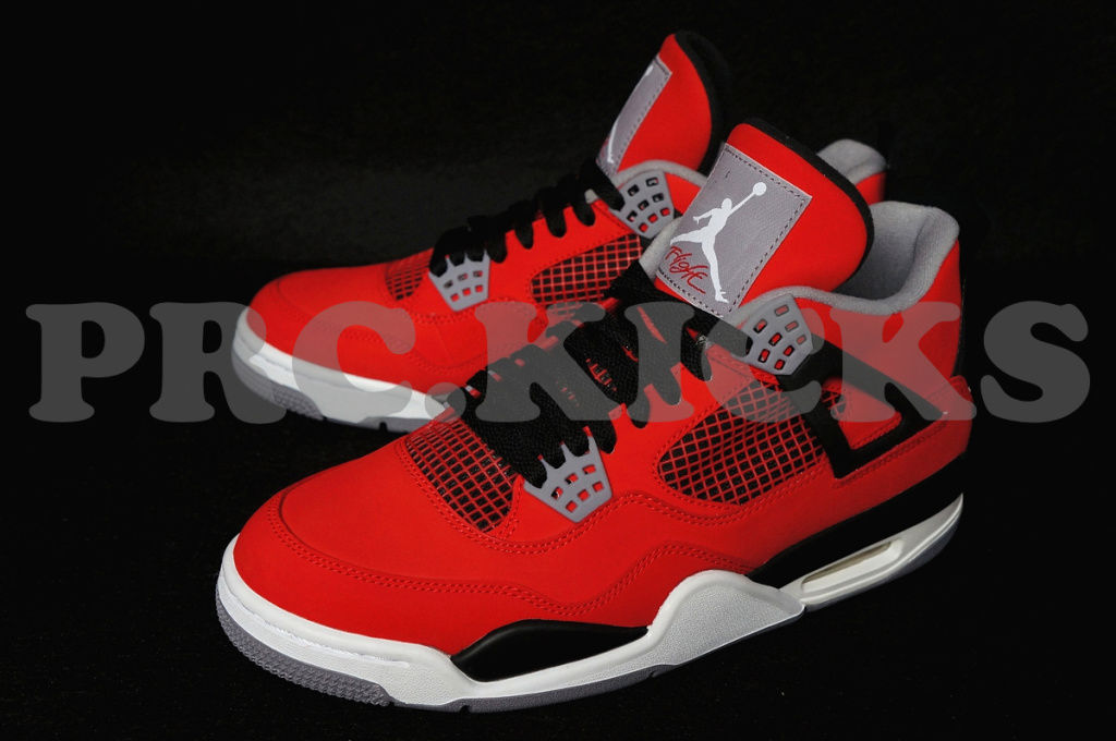 Jordan 4 red clearance and white and black