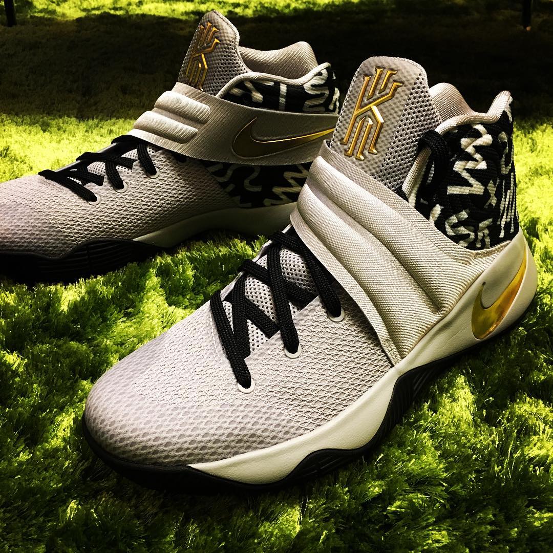 kyrie 2 gold and white