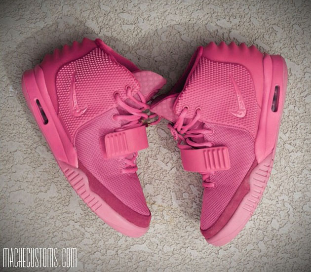 Nike Air Yeezy II 2 Pink by Mache Custom Kicks (2)