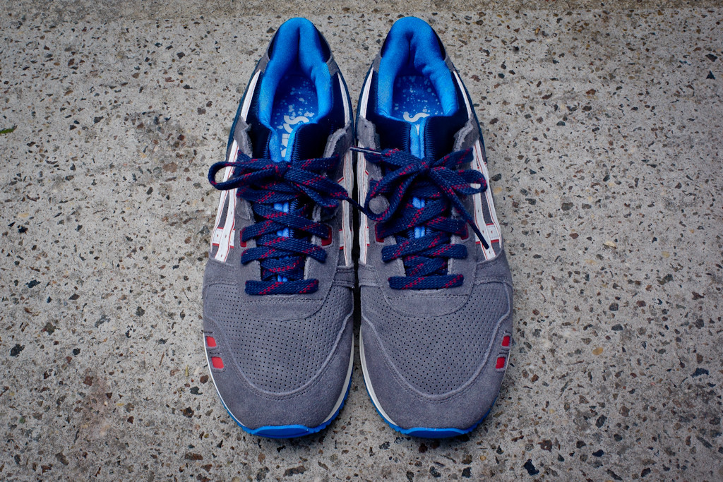 asics gel lyte iii grey navy red