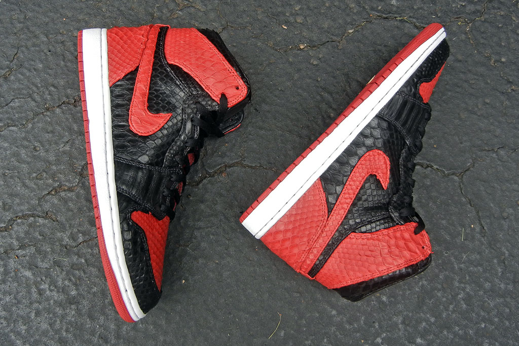 Air Jordan 1 'Bred' Python by JBF Customs (7)