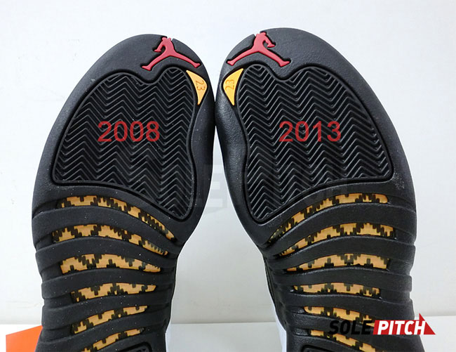 Air Jordan 12 'Taxi' 2008 vs. 2013 