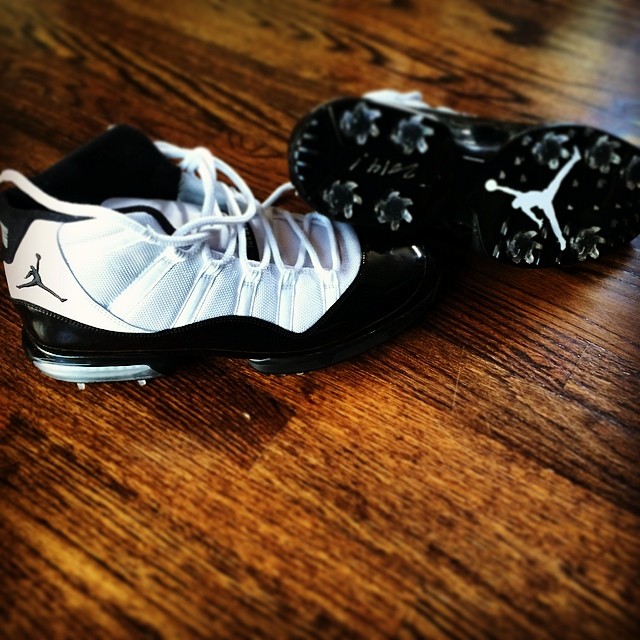 Keegan Bradley's 'Concord' Air Jordan XI 11 Golf Shoes