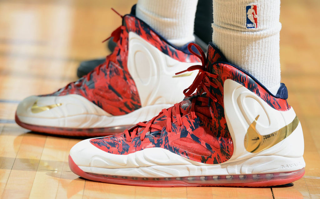 Anthony Davis wearing Nike Air Max Hyperposite Home PE