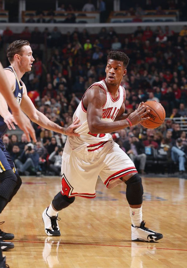 Jimmy Butler wearing Air Jordan XIV 14 Black Toe (3)