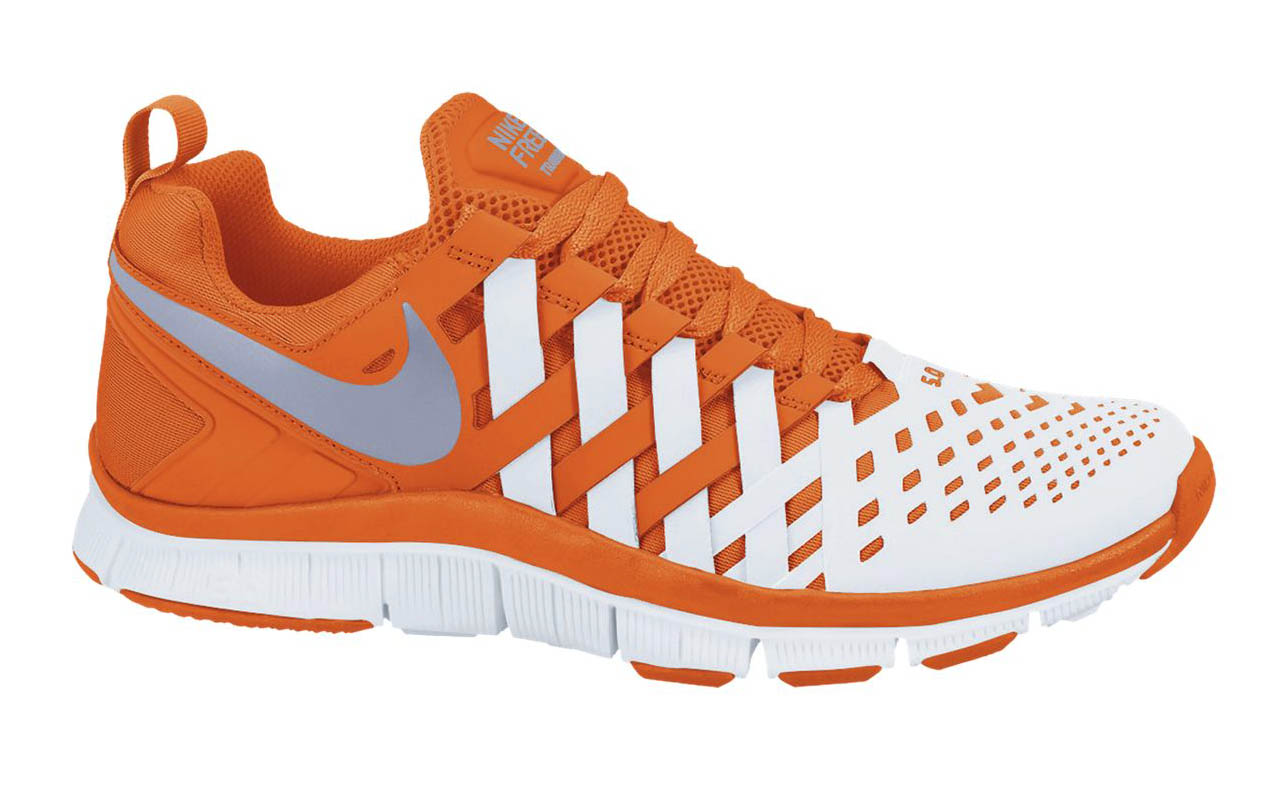 orange and white nikes