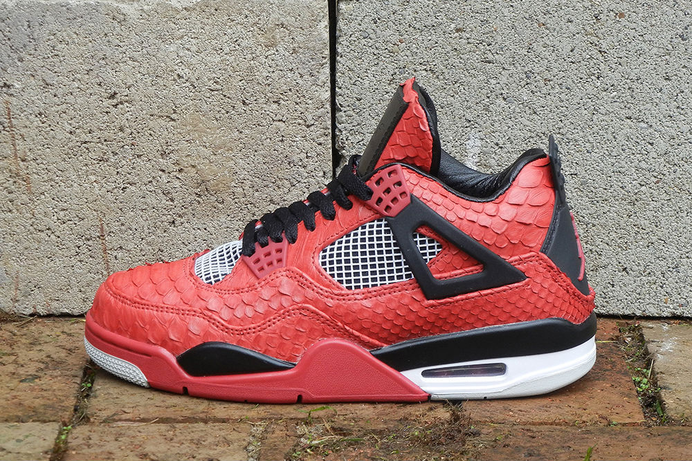 red custom jordan 4