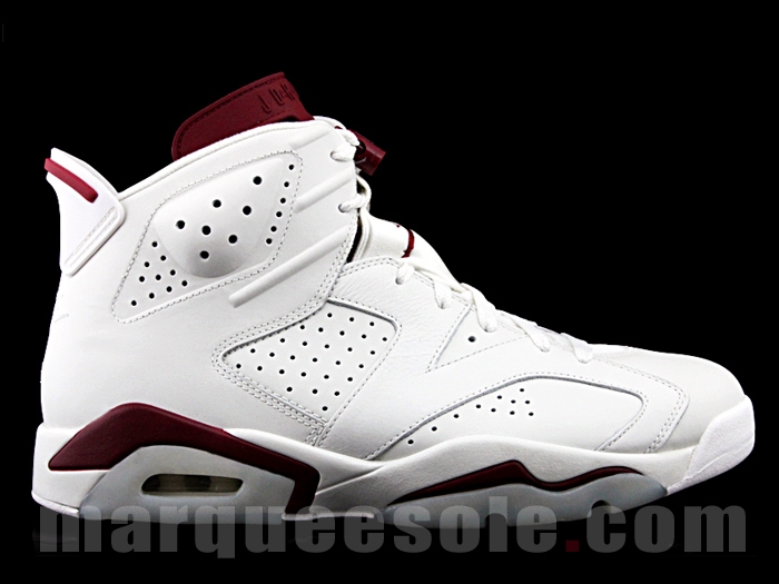 burgundy and white jordan 6