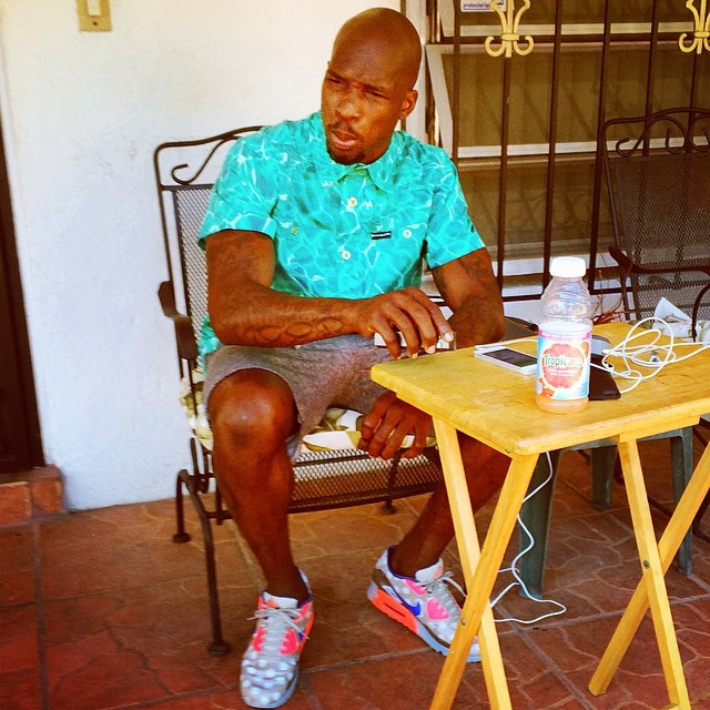 Chad Johnson wearing Nike Air Max 90 Ice City Pack NYC