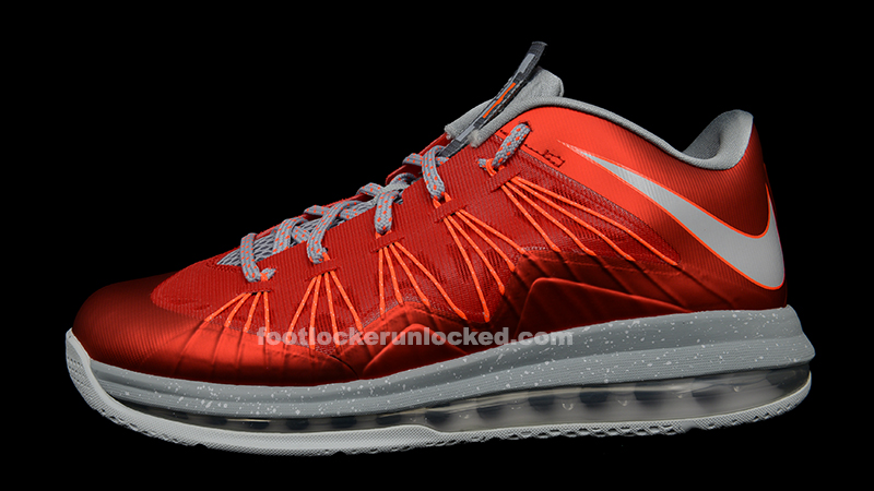 Nike LeBron X Low University Red Pure Platinum Stadium Grey