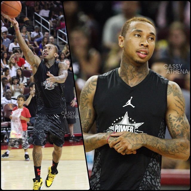 Tyga wearing Air Jordan I 1 Retro New Love