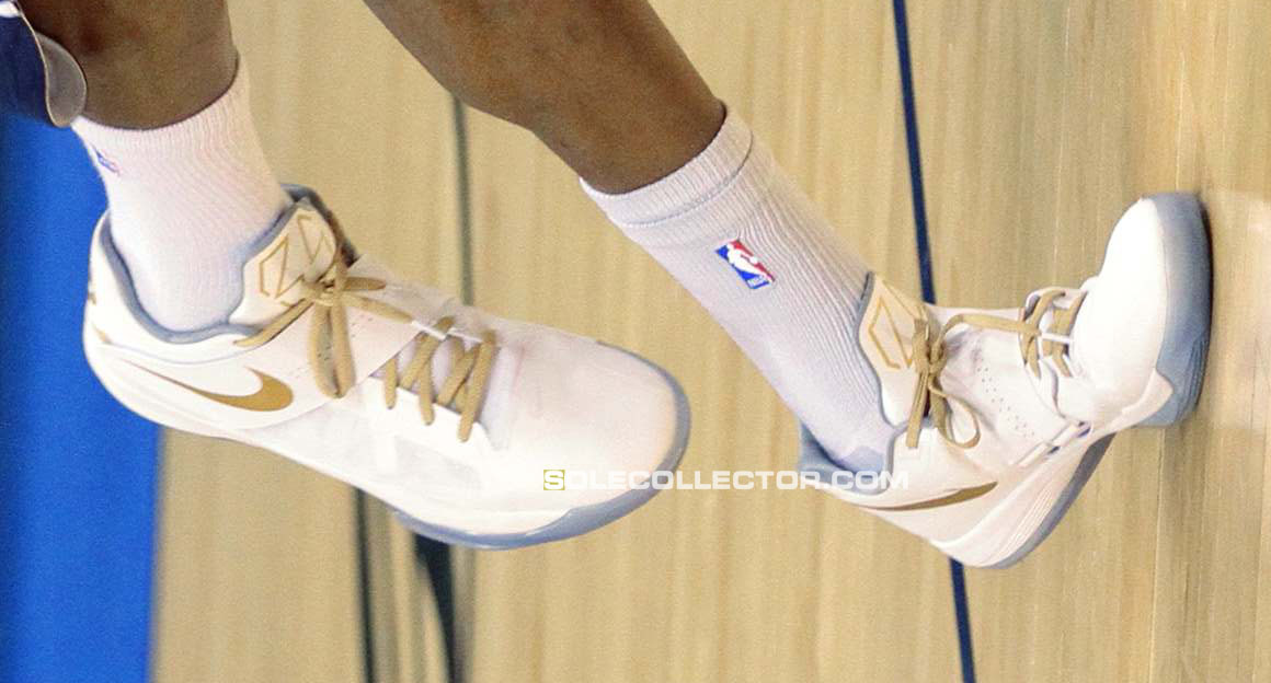 kd shoes white and gold