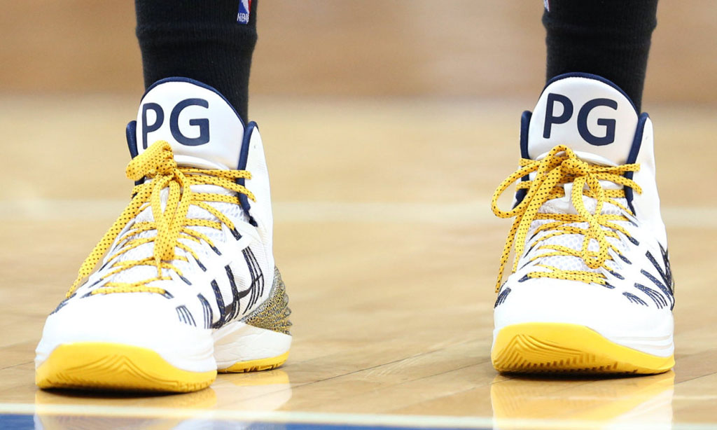 Paul George wearing Nike Hyperdunk 2013 Home PE