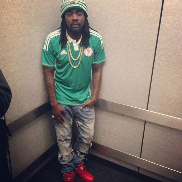 Wale wearing Buscemi 100mm Red