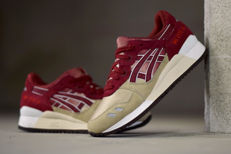 asics gel lyte iii burgundy gold